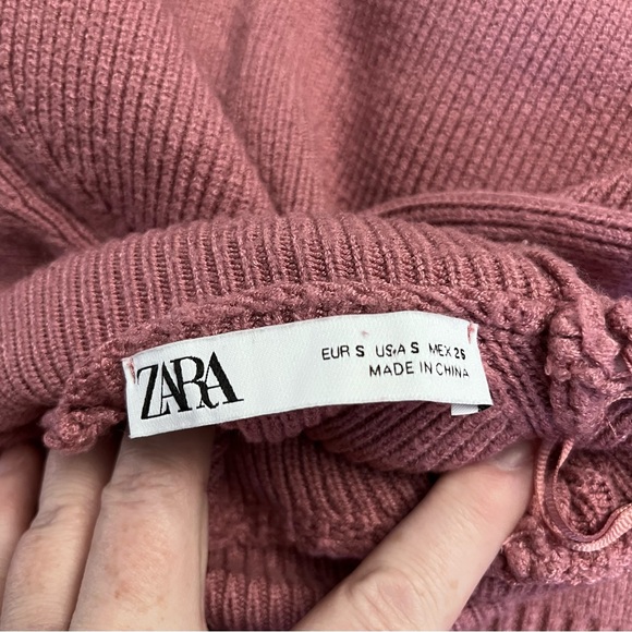 Zara Mauve Turtleneck Sweater with Tie Sleeves - Picture 6 of 10